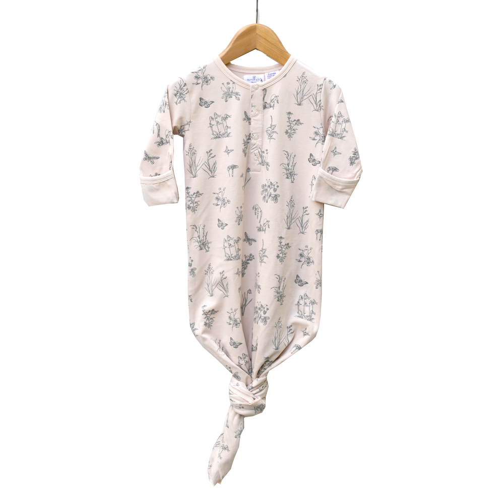 Organic Cotton Drawstring Baby Gown Baby Clothing The Sleep Store